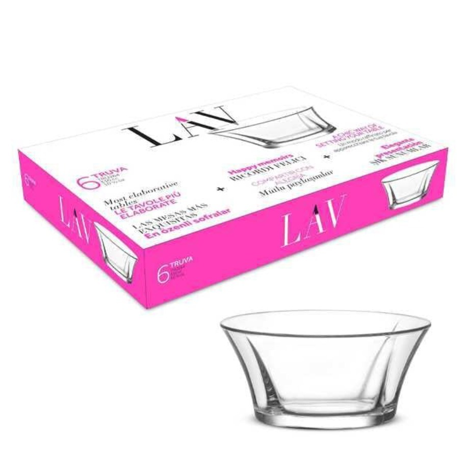 LAV Truva Cam Kase 6’lı Set (Çerezlik – Sosluk – Kahvaltılık)