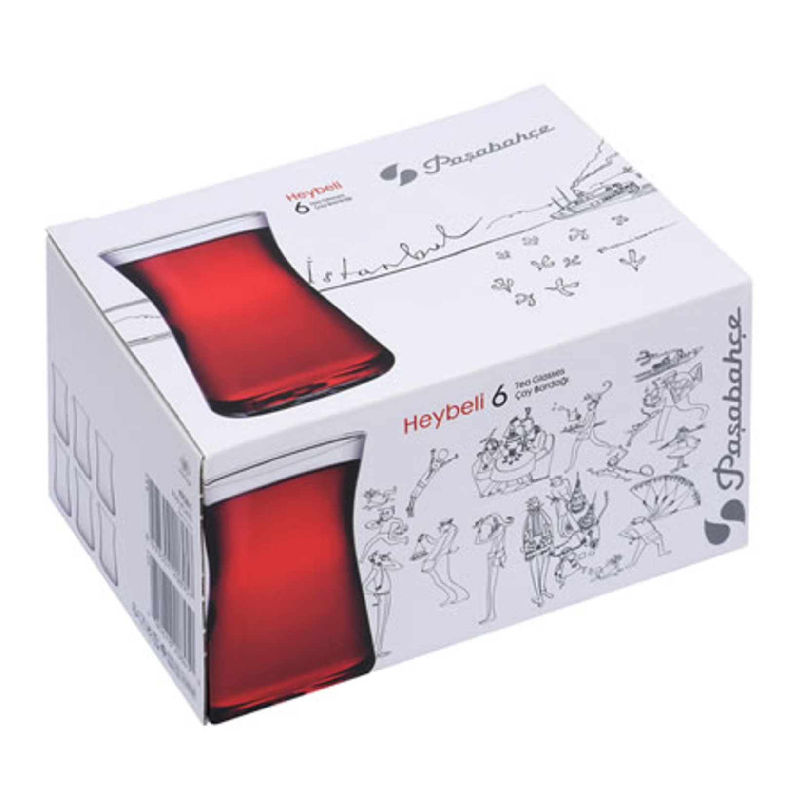 Paşabahçe Heybeli Çay Bardağı 6’lı Set – Orijinal Kutulu
