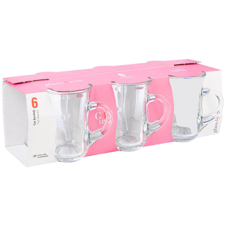 Paşabahçe Lina Kulplu Çay Bardağı 6’lı Set