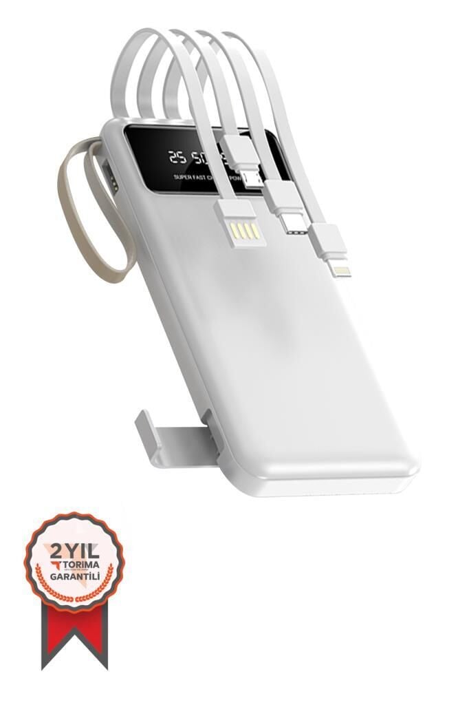 Torima 10.000 mAh Hızlı Şarjlı 4 Kablolu Dijital Göstergeli Powerbank 