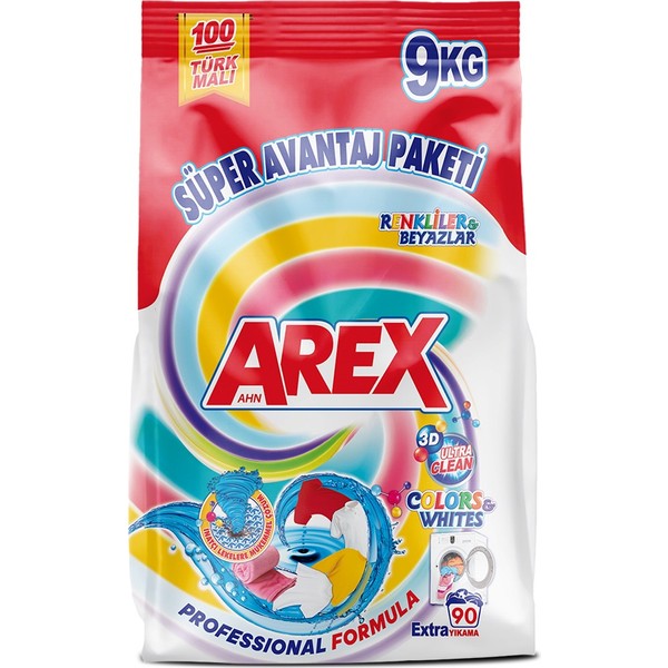 AREX Automat Expert Renkli & Beyazlar Toz Çamaşır Deterjanı 9 KG